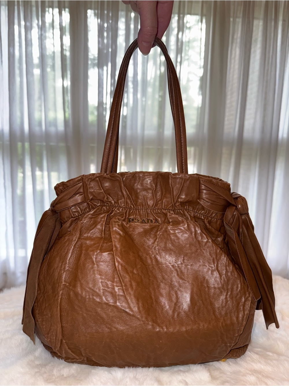 Prada Nappa Leather Antique Bow Bag - Picture 2 of 15